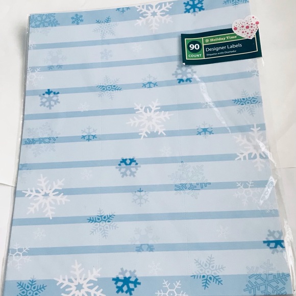 New 90 Snowflake Address Labels Blue and White Snowflakes - Picture 7 of 15